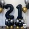 Black 21 Number Balloons, 40 Inch Giant Number 21 Balloons Foil Mylar Helium (Double Number Black 21)